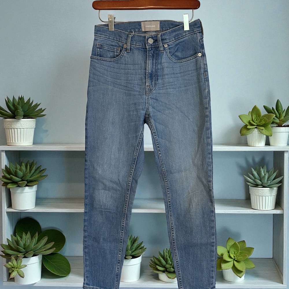 Everlane High Rise Ankle‎ Jeans Light Wash Denim Size 26 Flaw Five-Pocket